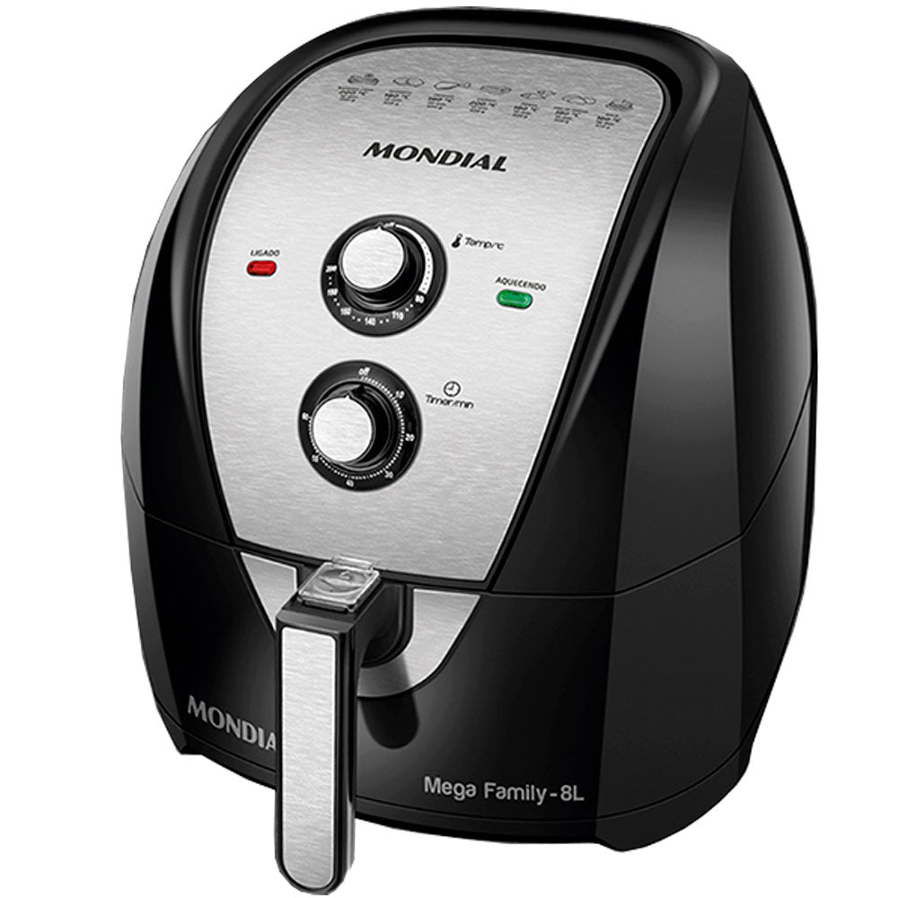 Fritadeira Elétrica Air Fryer Mondial Mega Family AFN-80-BI 8L 1900W Timer