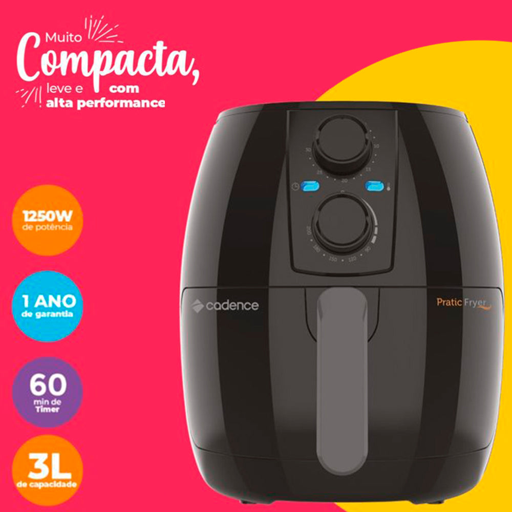 Fritadeira Elétrica Air Fryer Cadence FRT515 3L 1250W Com Timer