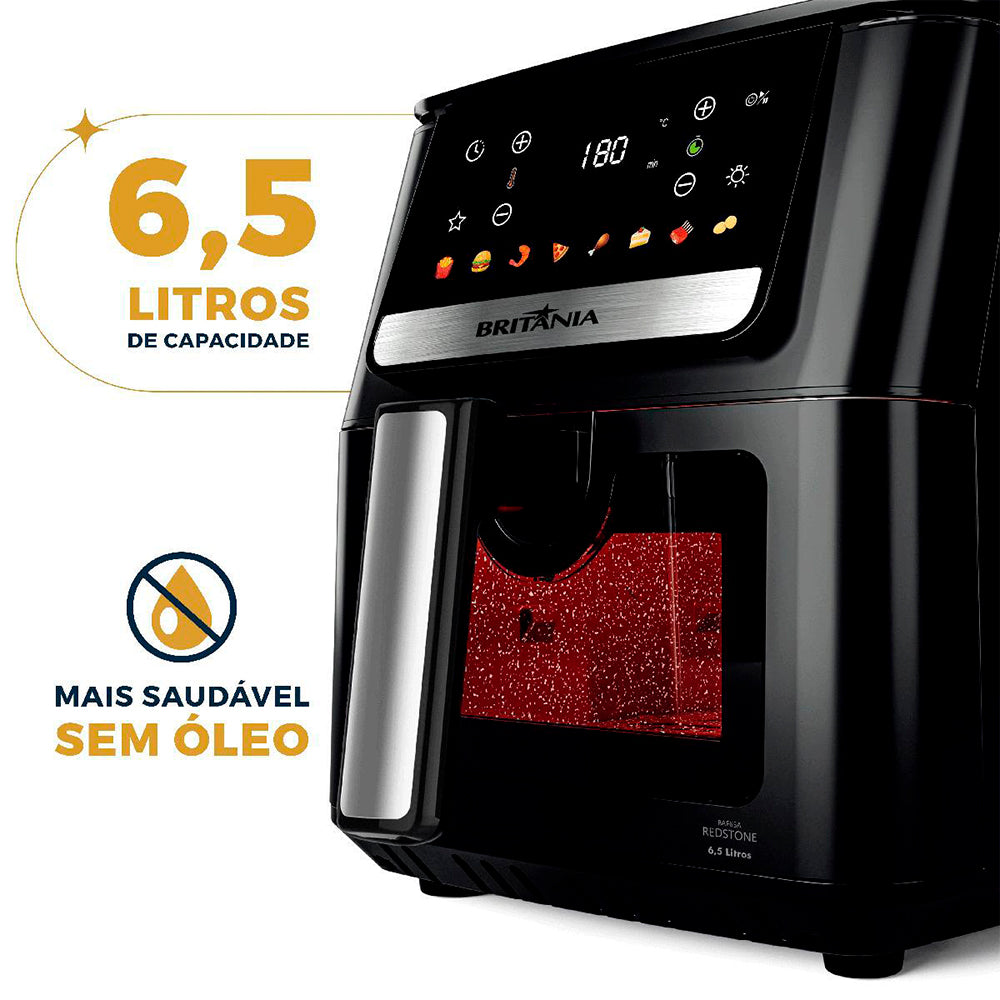 Fritadeira Elétrica Air Fryer Britânia BAF65A 1700W Tecnologia Redstone