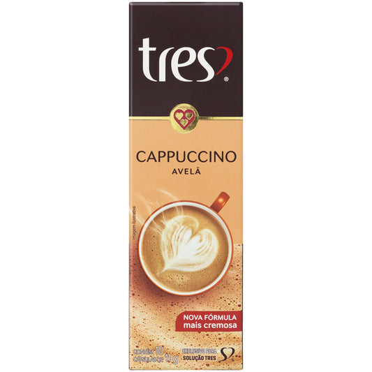 Cápsula de Café Três Corações Capuccino Avelã 10 Unidades