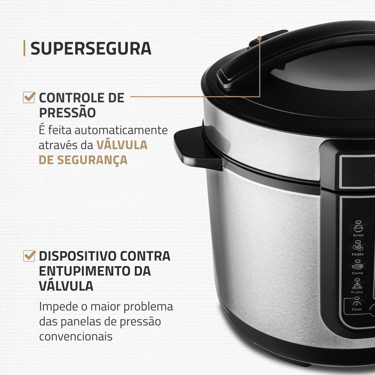 Panela de Pressão Elétrica Mondial MasterCooker 5L Digital Timer PE38