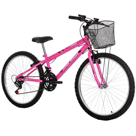 Bicicleta Aro 24 Mormaii Safira 18 Marchas Freio V-Brake Cesta