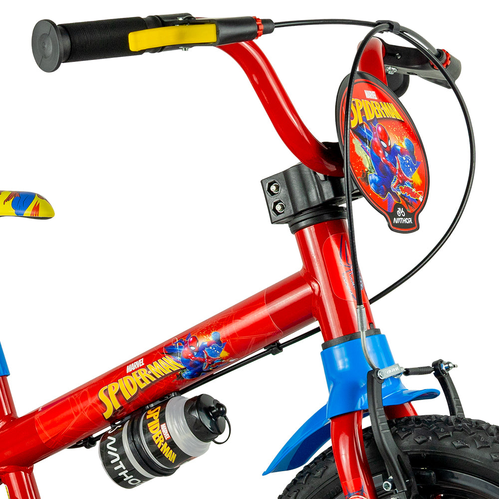 Bicicleta Infantil Aro 16 Nathor Spider Man Freio V-Brake 1 Marcha