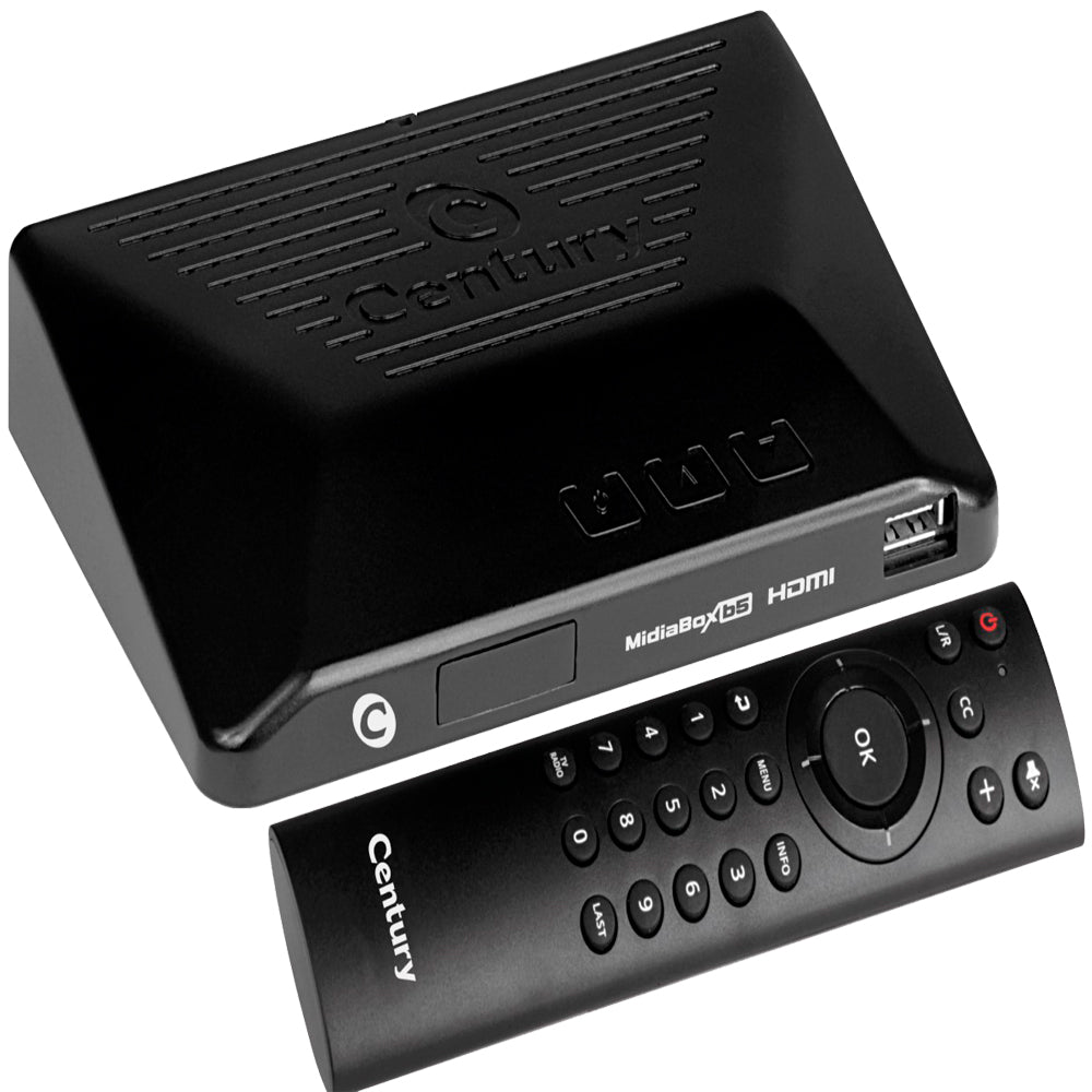 Receptor Century Midia Box B5 HDTV com Função Multimídia Entrada USB