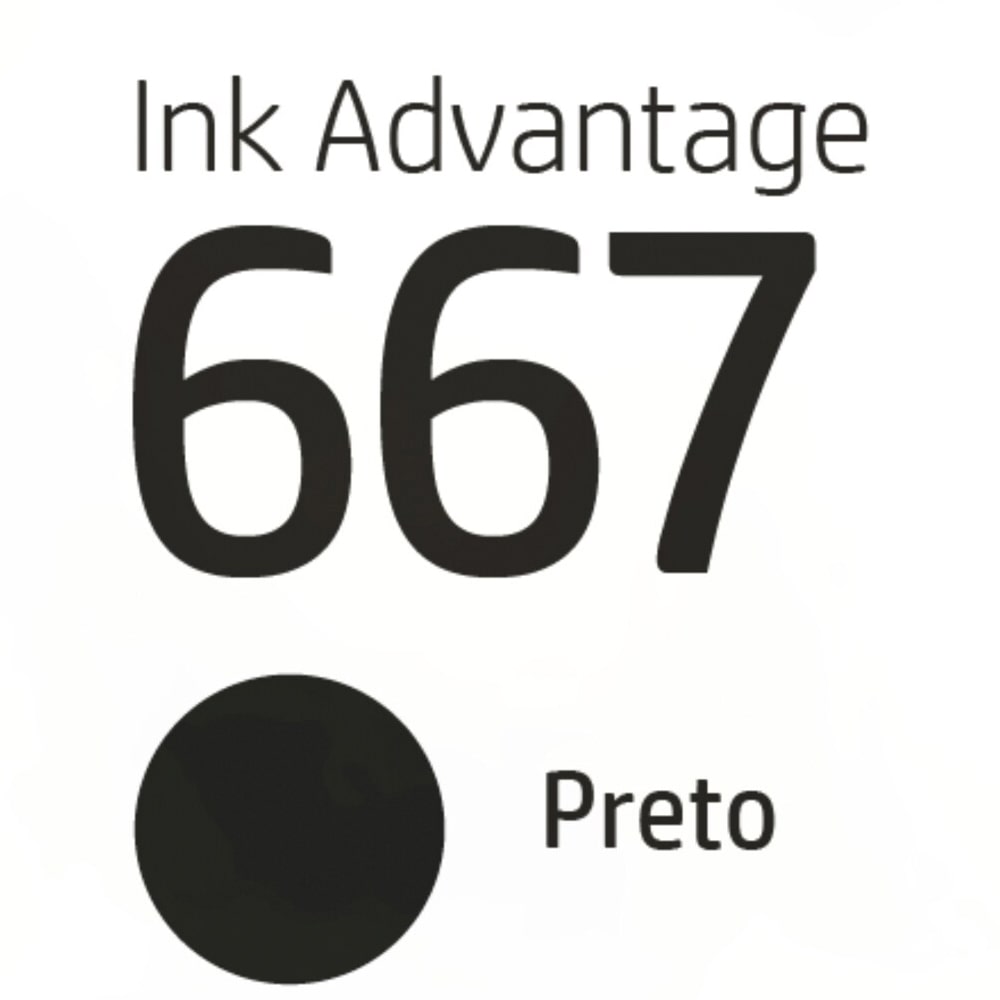 Cartucho de Tinta HP Preto Nº667 Original até 120 Páginas 3YM79AB