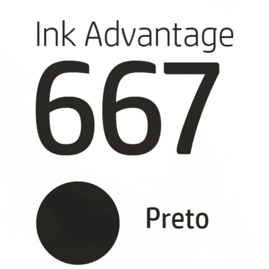 Cartucho de Tinta HP Preto Nº667 Original até 120 Páginas 3YM79AB