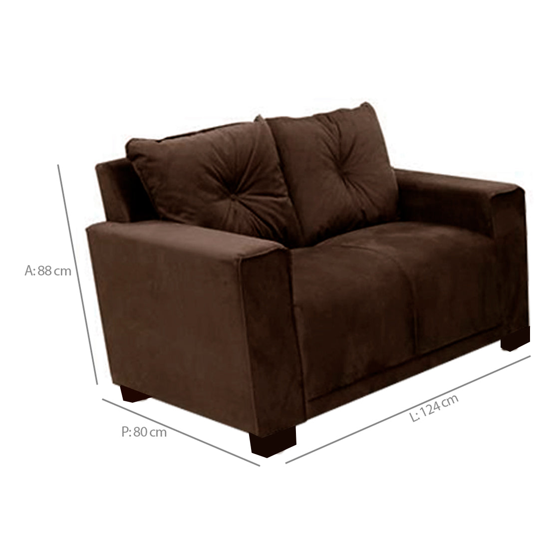 Sofá Fixo 2 e 3 Lugares Suede Unique Gazin