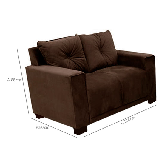 Sofá Fixo 2 e 3 Lugares Suede Unique Gazin