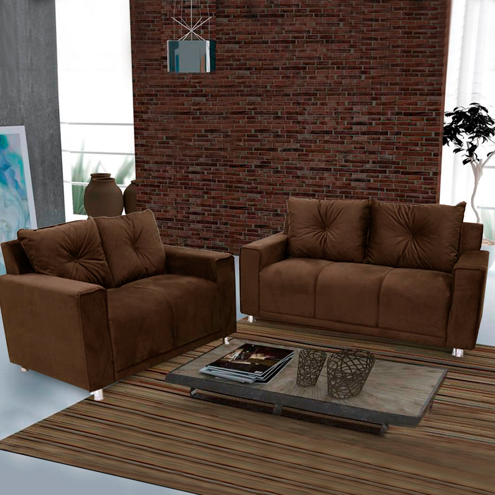 Sofá Fixo 2 e 3 Lugares Suede Unique Gazin