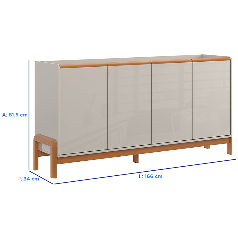 Buffet 4 Portas MDF MDP Elegance Lukaliam