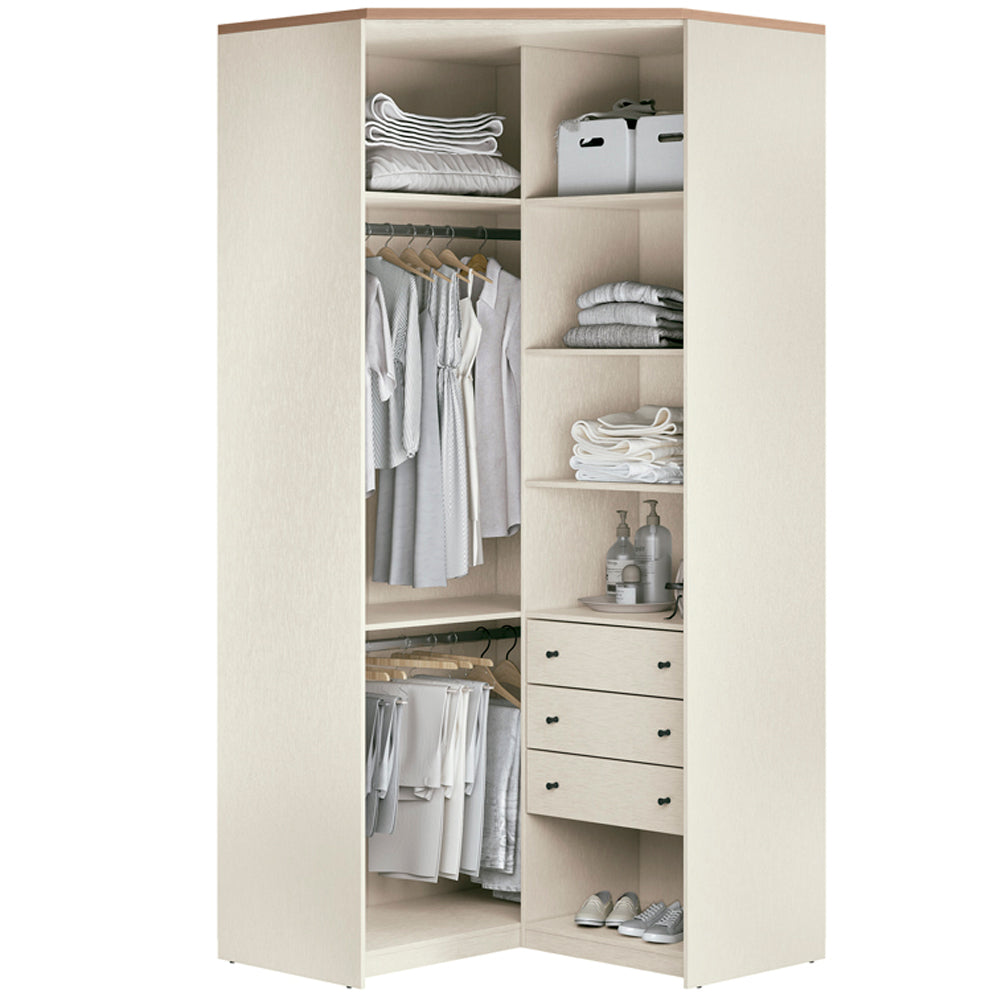 Modulo Closet de Canto Doce Vida 2 Portas de Vidro Reflecta MDF Santos Andirá