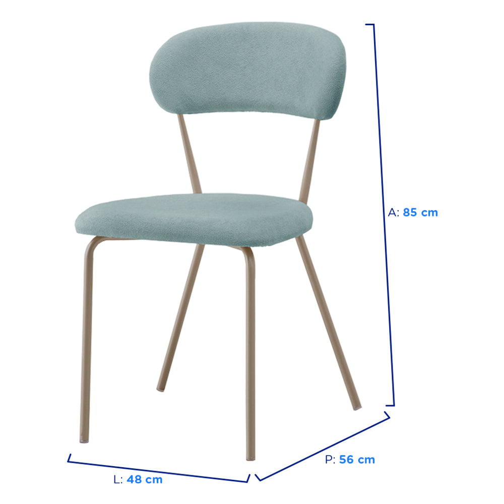 Conjunto de Mesa 8 Cadeiras Estofadas Amanda Aço Nobre