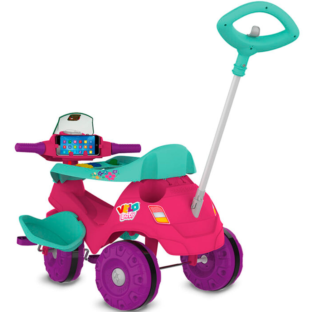 Triciclo Infantil Bandeirante Velobaby com Empurrador e Pedal
