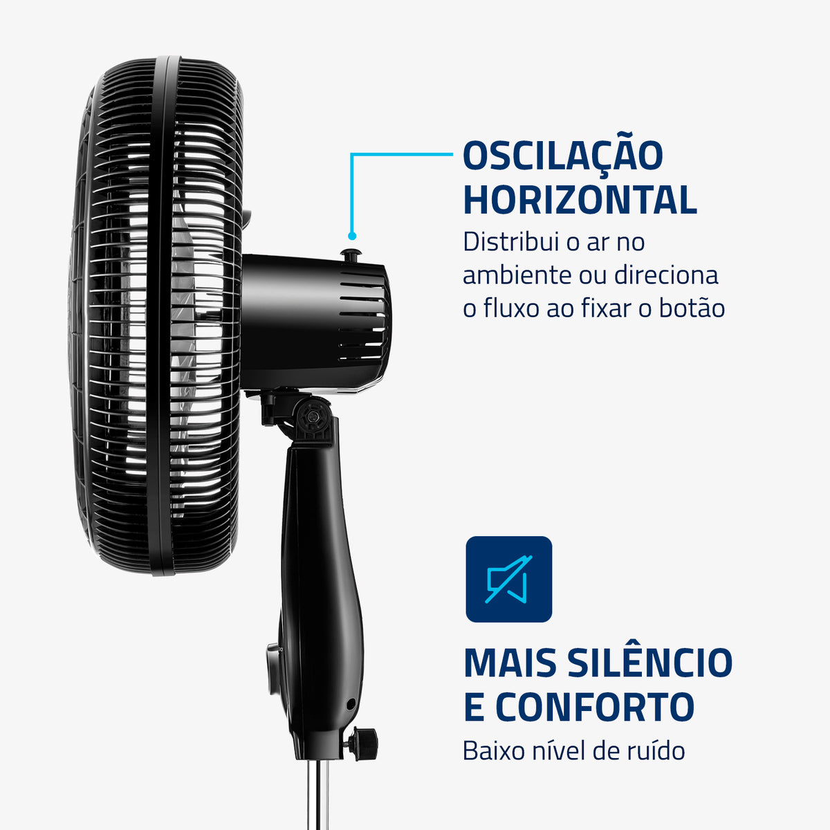Ventilador de Coluna Mondial Turbo 40cm 8 Pás 3 Velocidades NVT-40C-8P-NB 140W