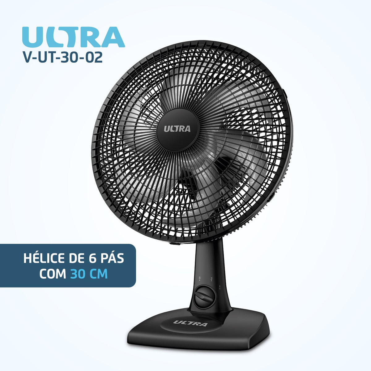 Ventilador de Mesa Mondial Ultra V-UT-30-02 30cm 6 Pás 3 Velocidades