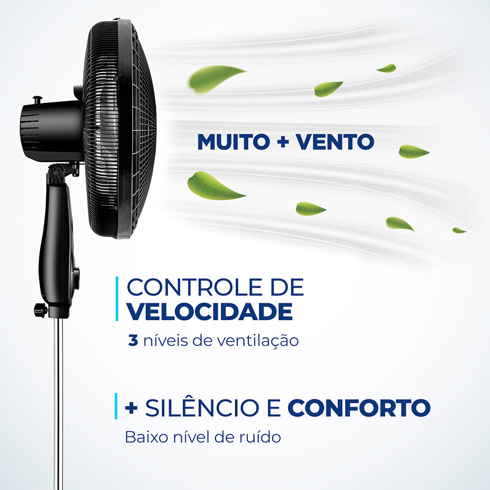 Ventilador de Coluna Mondial Super Power 40cm 6 Pás 140W VSP-40C-NB