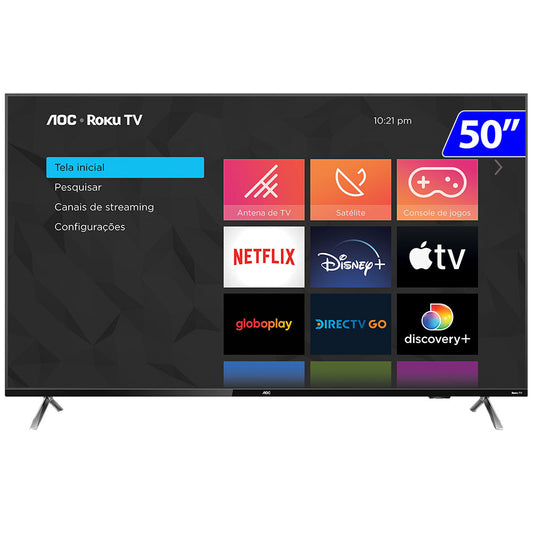 Smart TV AOC Roku LED 50" 4K UHD Wi-Fi 50U6125/78G